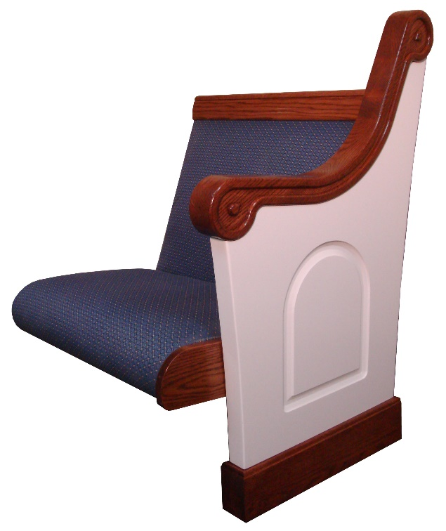 E-125W Colonial White Pew End from Woods Church Interiors