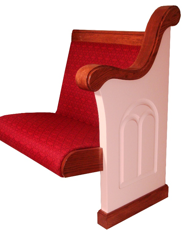 E-126W Colonial White Pew End from Woods Church Interiors