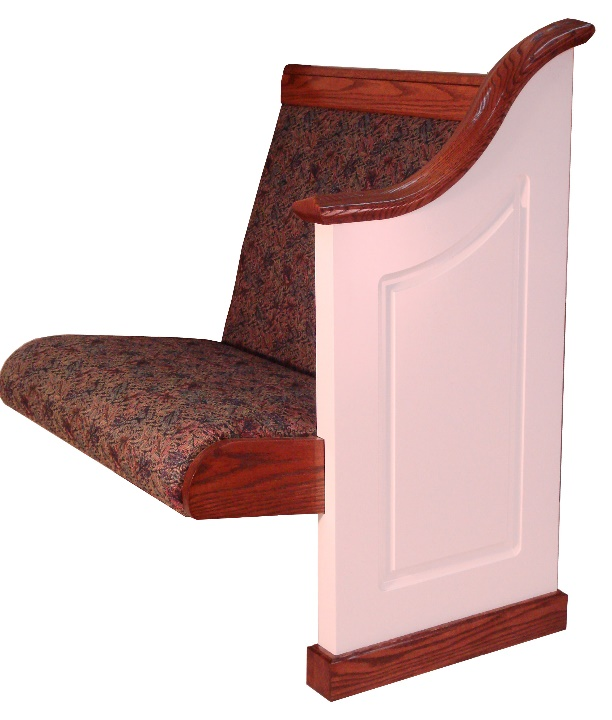 E-128W Colonial White Pew End from Woods Church Interiors