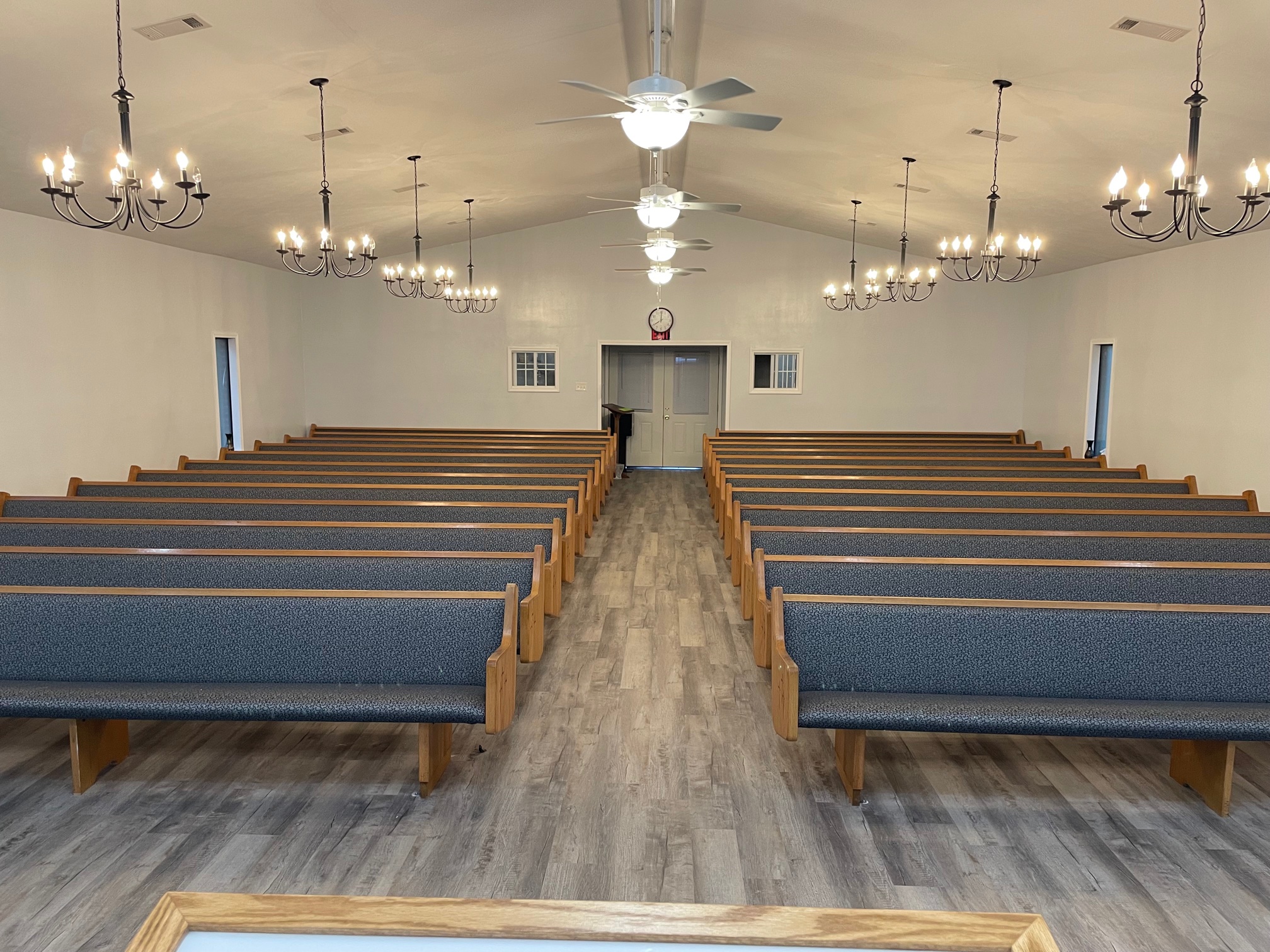 Onsite Pew upholstery in Crystal Springs, Mississippi from Woods Church Interiors pic 12