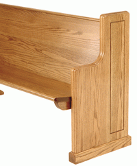Kivetts Pew Body 100 from Woods Church Interiors Solid Oak Pews - Front View