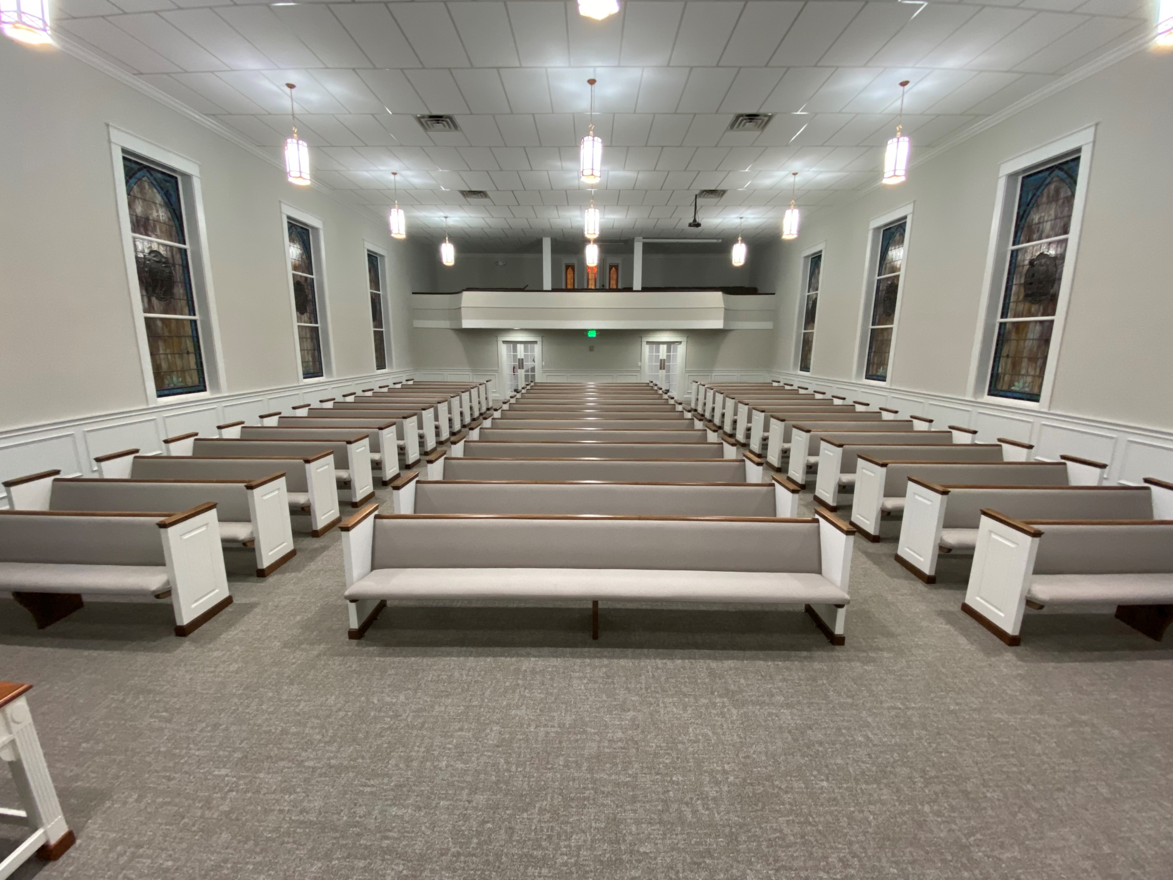 Onsite Pew REnew and upholstery service in Waynesville, North Carolina from Woods Church Interiors Pic1