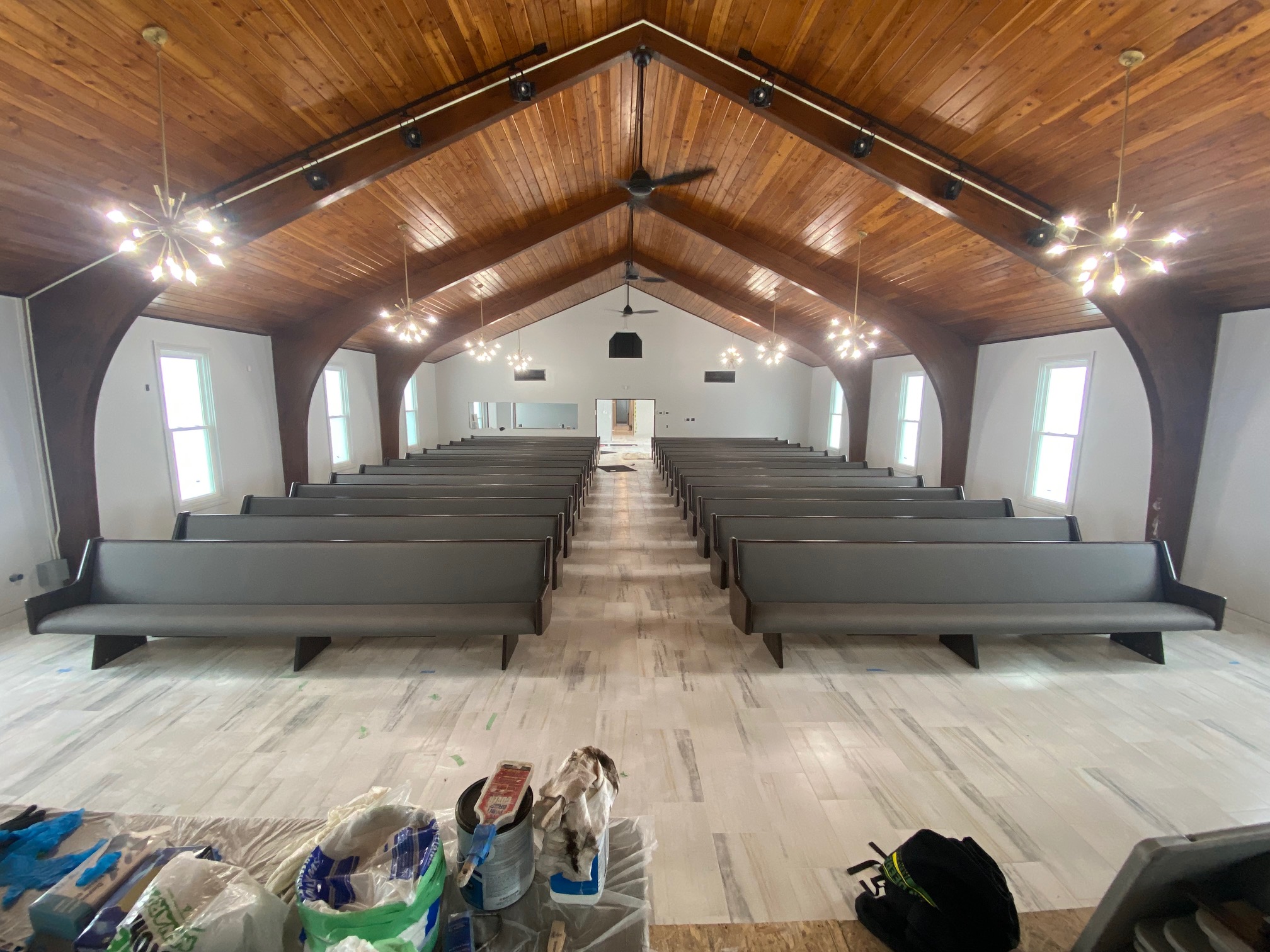 New Church pews installed by Woods Church Interiors at Believers Chapel in Warren, Ohio - 8