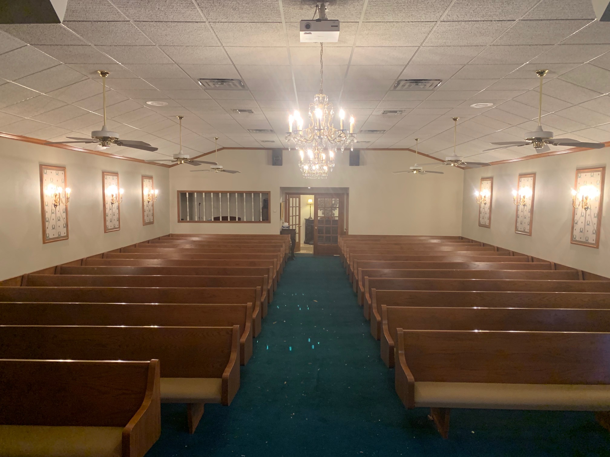 Pew reupholstery work done by Woods Church Interiors in Henrietta, Texas 1
